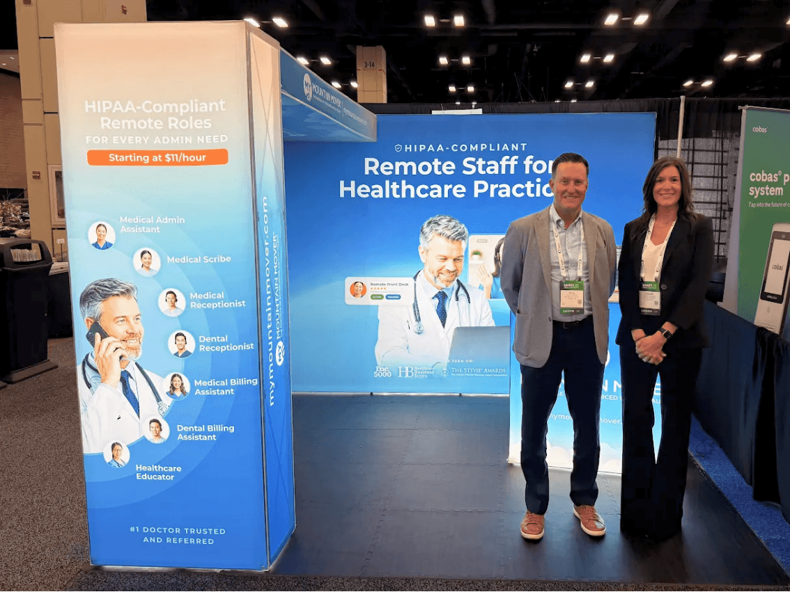 My Mountain Mover team members at their booth at the 2026 MGMA Conference