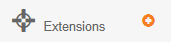 Extensions navigation item with an orange plus button beside it