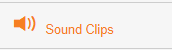 Sound Clips menu item with a speaker icon in the left navigation menu