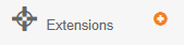 Extensions navigation item with an orange plus button beside it