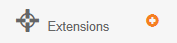Extensions navigation item with an orange plus button beside it